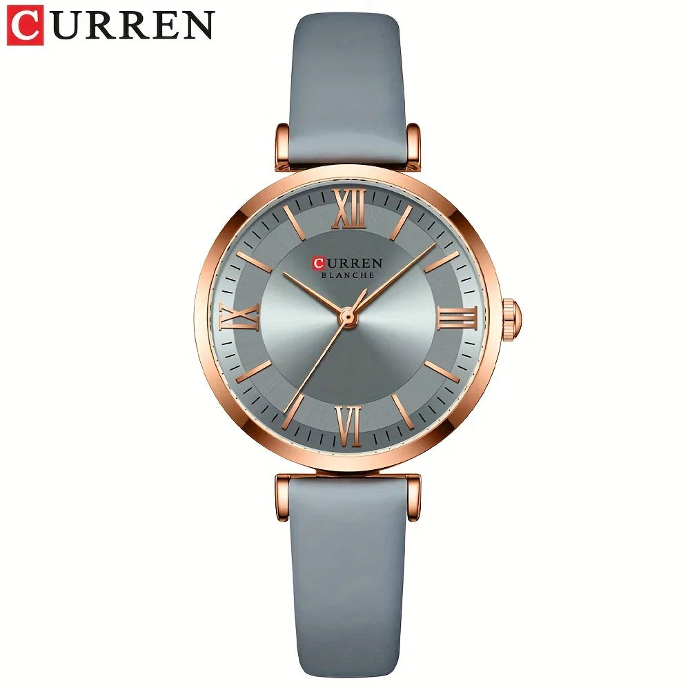 Ladies Square Faux Leather Strap watch
