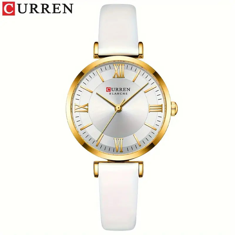 Ladies Square Faux Leather Strap watch