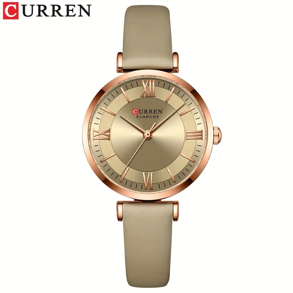Ladies Square Faux Leather Strap watch