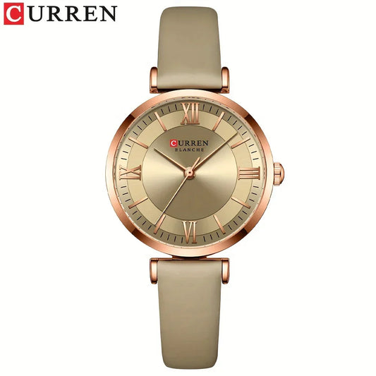 Ladies Square Faux Leather Strap watch