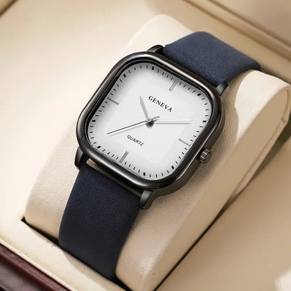 Men's Trendy Square Minimalist Quartz Watch